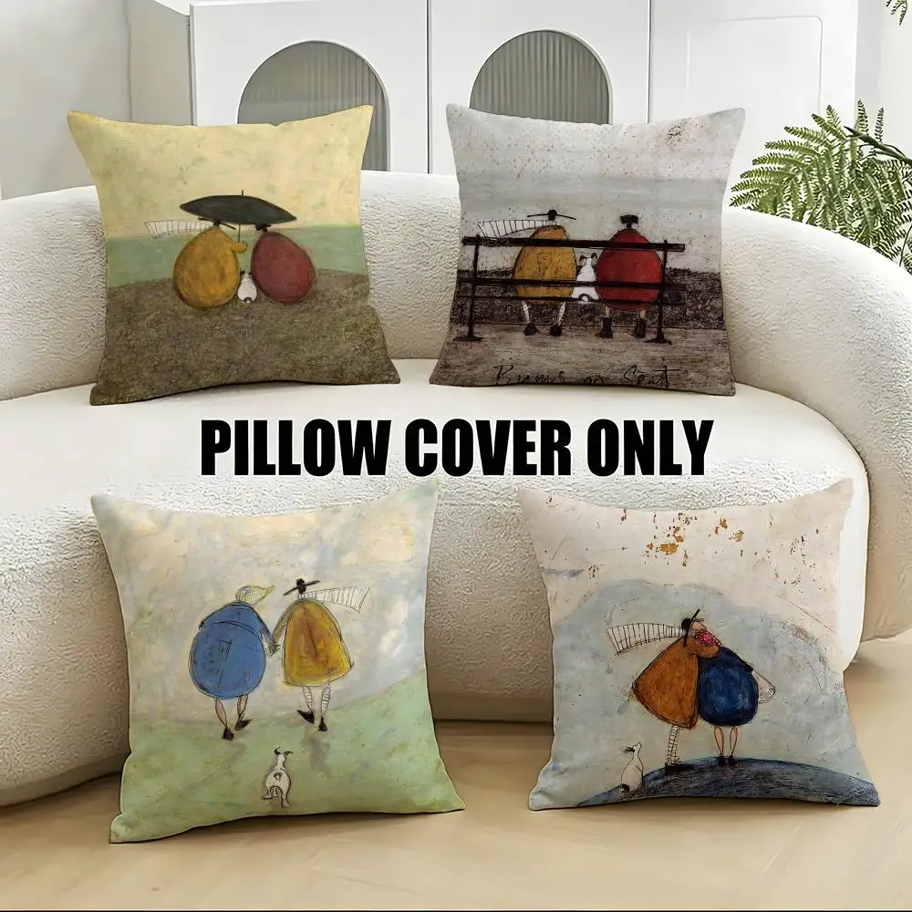 Artist-Sam ToftS Cushion Cover 4Pcs Soft Plush Throw Pillow Covers 40x40 45x45 for Sofa Bedroom