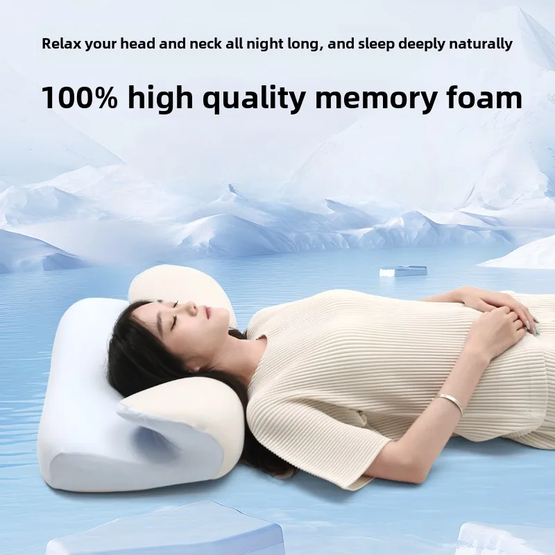 

Memory Foam Pillow Ice Silk Cooling Neck Support Slow Rebound Breathable Sleep Aid Comfort Pillow for Adults