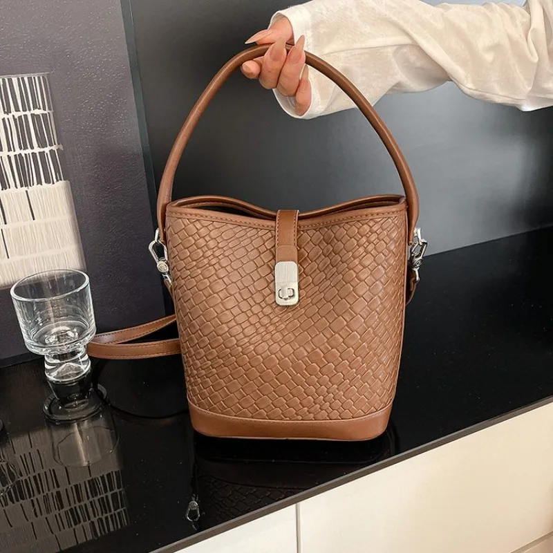 Designer Vintage Leather Tote Bag Women Handbag Luxury Shoulder Crossbody Purse Satchel Minimalist Diaper Bag