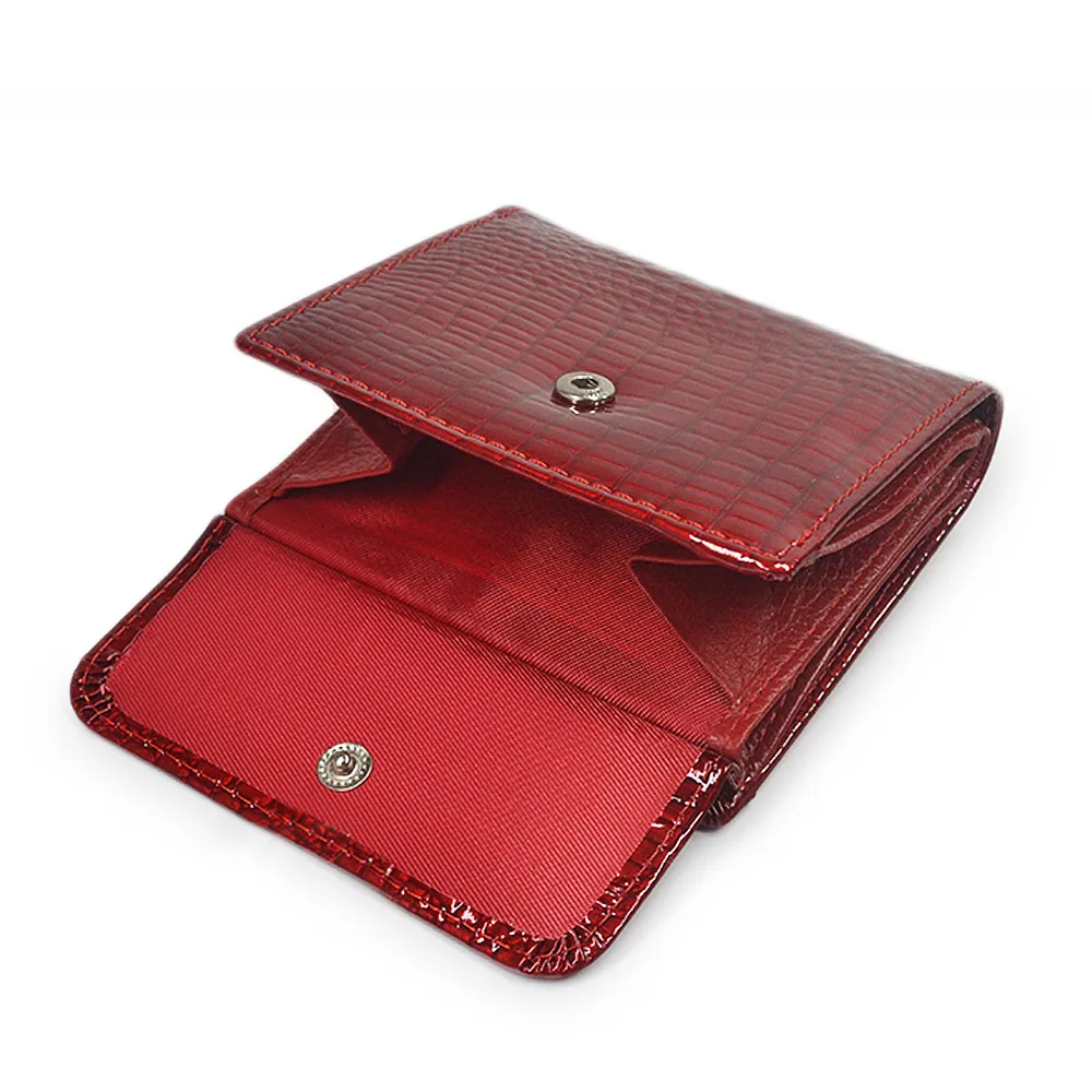 HH Women Wallet Patent Leather Lady Short Hasp Zipper Coin Card Holder Purse Mini Wallets Female Luxury Alligator Purses Clutch