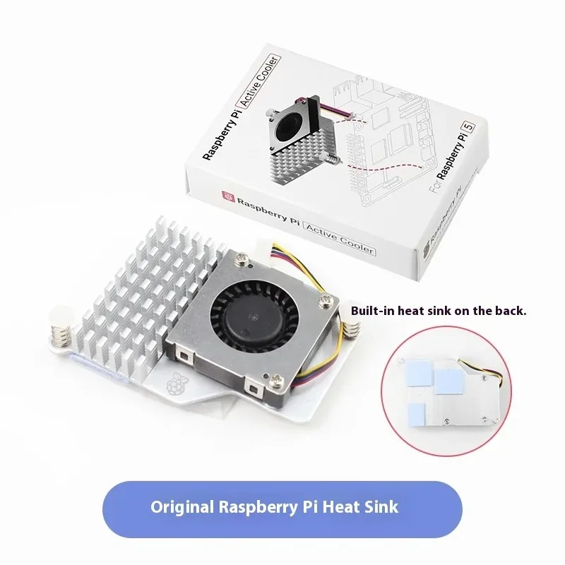 Raspberry Pi 5 Official Active Cooler - Aluminium Heat Sink with Fan & Thermal Pads, 5V PWM Cooling for Pi5