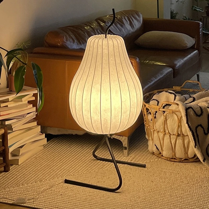 Japanese Silk Floor Lamp Wabi Sabi Living Room Corner Lamp For Vill Bedroom Bedside Shop Decor Creative LED Fabric Floor Lamp