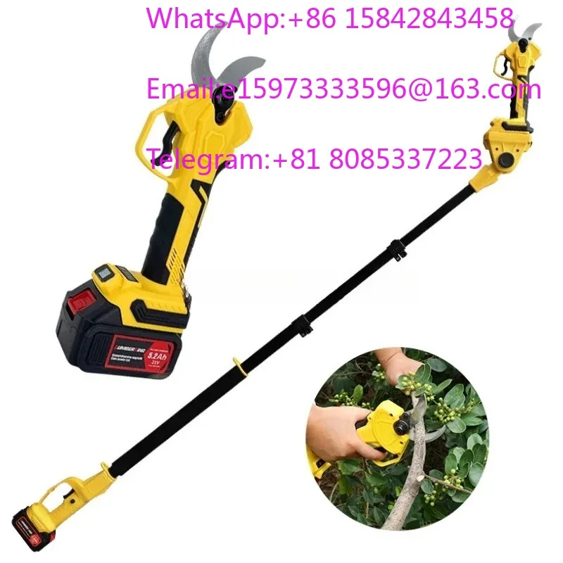 Cordless Rechargeable Telescopic Long Handle Pruning Shears Portable Electric Garden Scissors Household