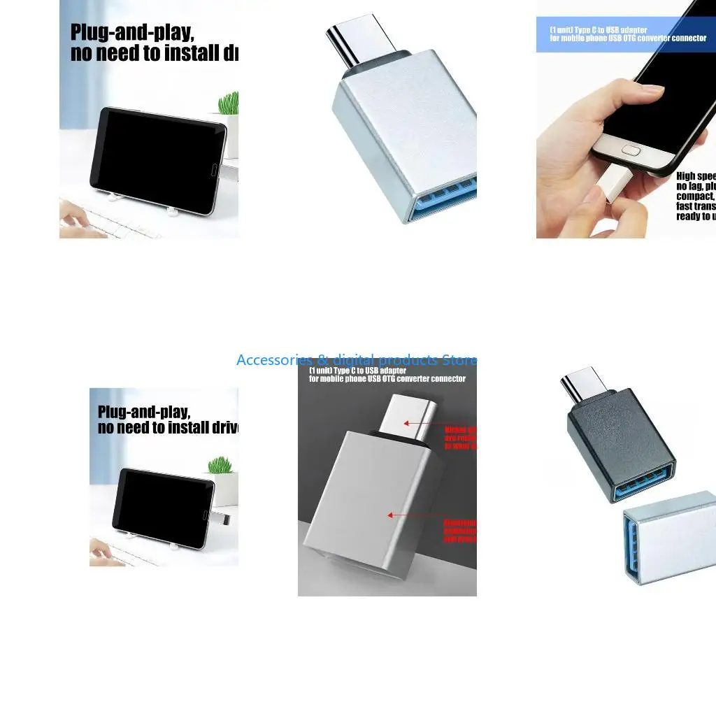 77JD Quick USB C Male To USB Female Adapter OTG Enabled For Photographer