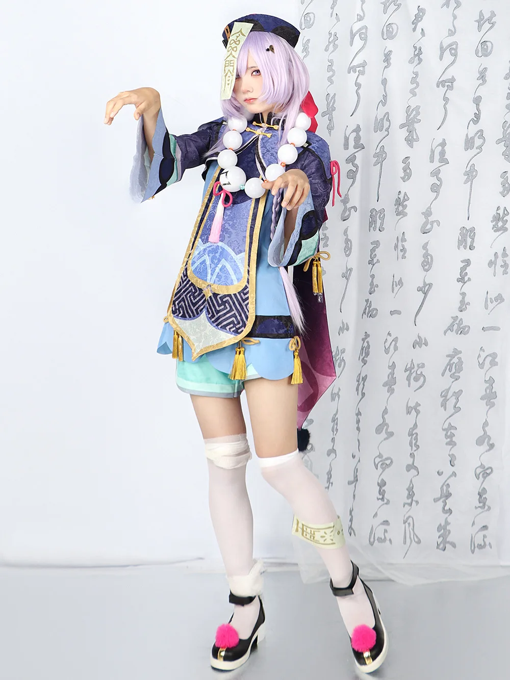 Genshin Impact Qiqi Cosplay Costume pour Fille, Uniforme, Perruque, Anime, Halloween, Jeu