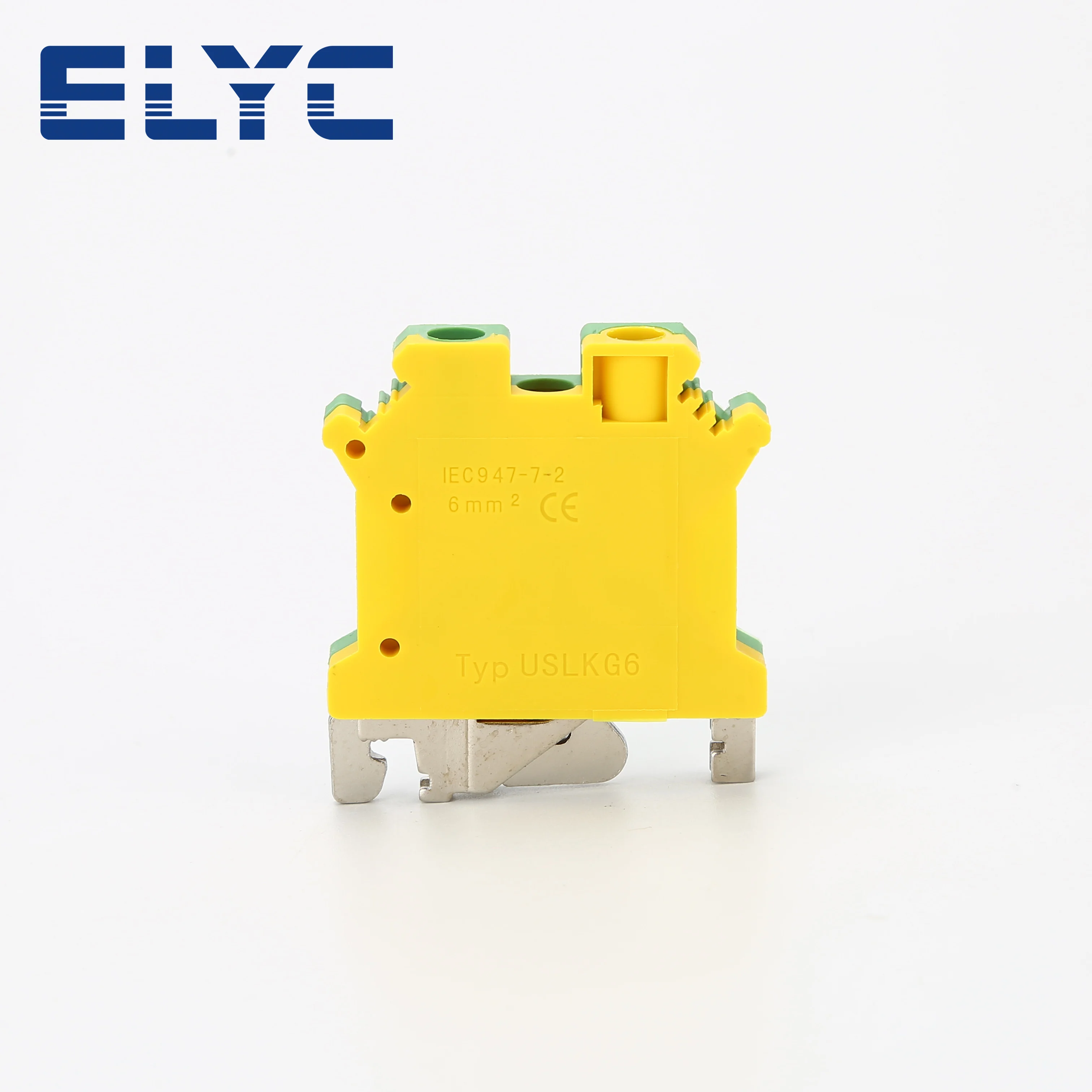 5Pcs USLKG6N USLKG 6 mm² Ground Modular Screw Protective Earth Wire Electrical Connector DIN Rail Terminal Block USLKG 6N