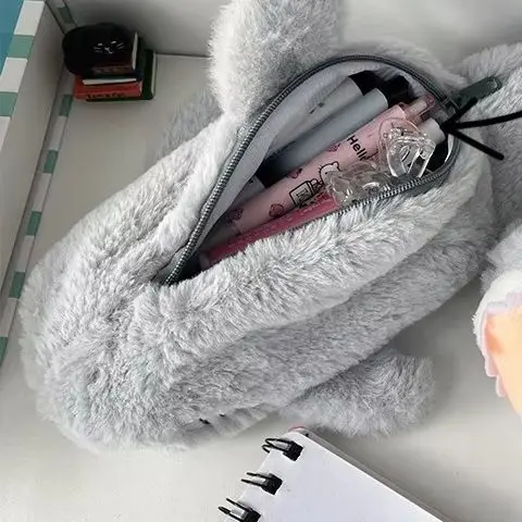 

Большая вместительная сумка для ручек, ящик для хранения канцелярских принадлежностей, милый плюшевый пенал с океанской акулой, портативная косметичка, школьные и офисные принадлежности