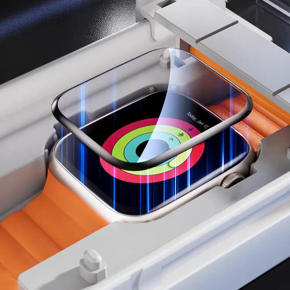 

Защитная пленка для Apple Watch Series 9 41 мм / 8 41 мм / 7 41 мм, мягкая ПЭТ-пленка с полным покрытием и комплектом для установки без пыли