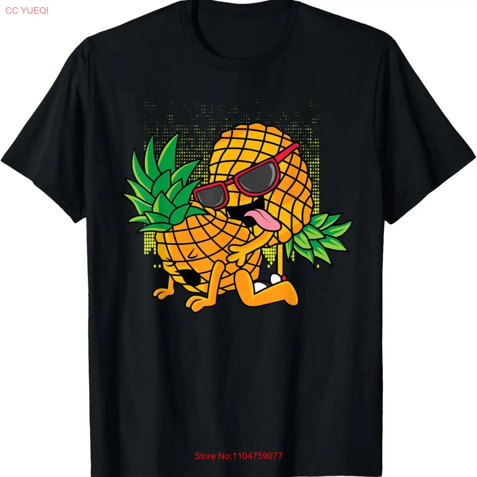 Upside Down Pineapple Swinger Sexy Joke Adult T Shirt Black 3X Large S vintage Washed Breathable Stretched homme