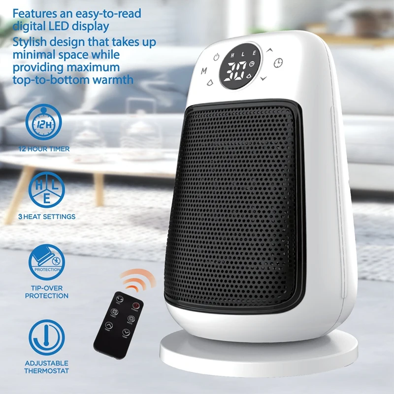 سخان كهربائي PTC 90 ° يهز سخان الرأس للغرفة التحكم عن بعد التدفئة سخانات اللمس الولايات المتحدة التوصيل