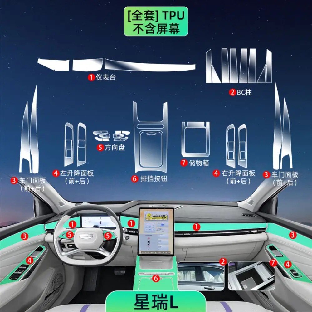 لوحة تروس السيارة من البولي يورثين الحراري الشفاف ، ملصق الكونسول المركزي المضاد للخدش ، فيلم داخلي ، ملحقات لجيلي ال من أجل من من #2