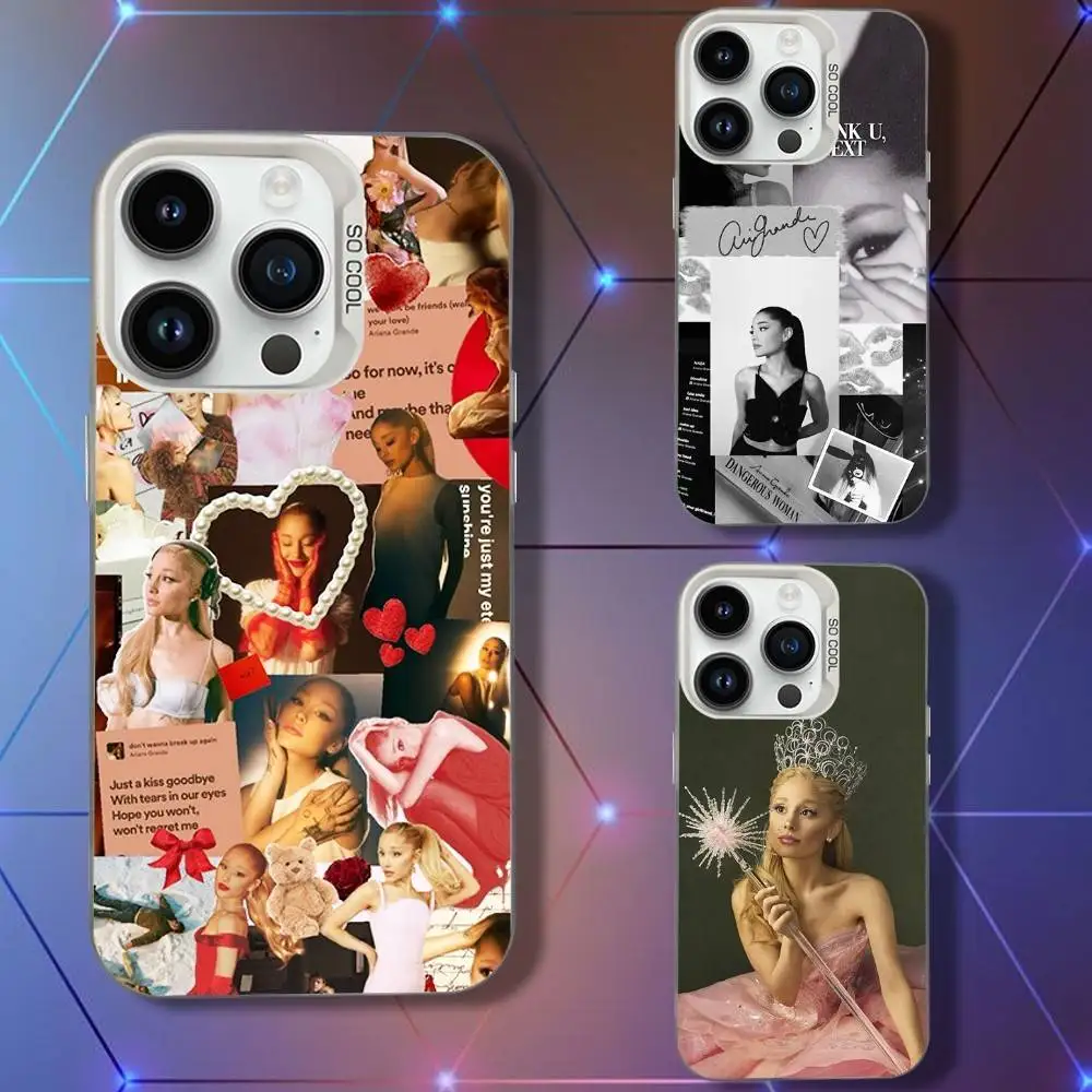 

Singer A-Ariana G-Grandes Phone Case For iPhone 16,15,14,13,12,11,Pro,XS,Max,Plus,Mini,SE White Candy Matte Shockproof Cover