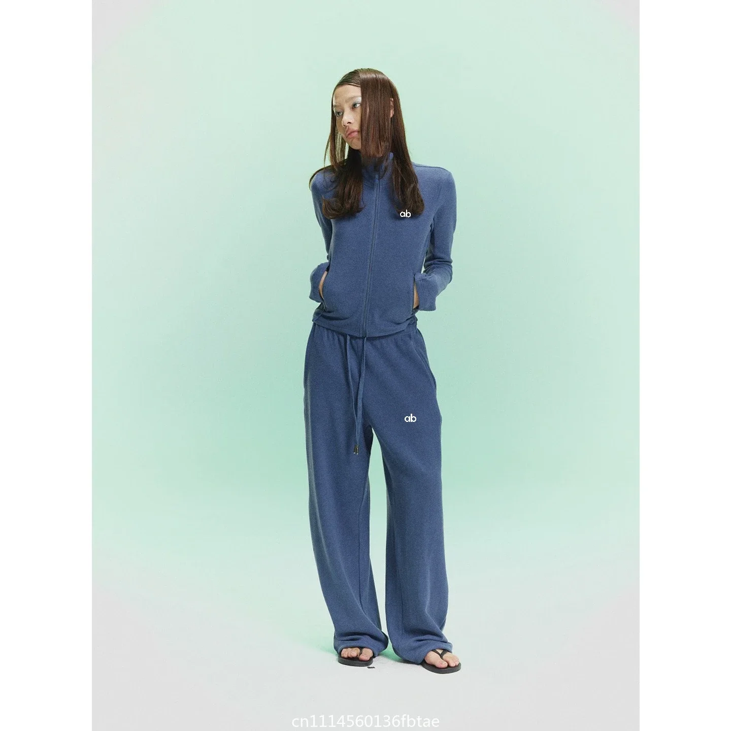 2026 New Fasion Casual Women Sweatshirt Two Piece Set Half Zip Lapel Top Loose Drawstring Wide Leg Trousers Lounge Outfit