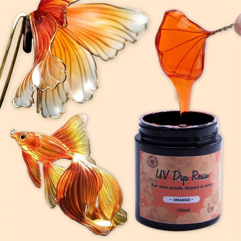 New 12 Colors Flower Jewelry Making UV Epoxy Resin Glue Transparency Fast Drying UV Dip Resin DIY Flowers Leaves Design UV Glue