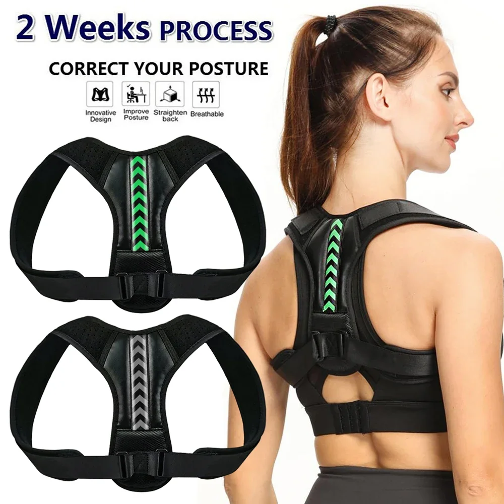 

Adjustable Back Shoulder Posture Corrector Clavicle Spine Neck Lumbar Support Belt for Men Women Humpback Correction Home Office