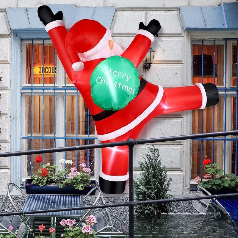 

Christmas party decorations hanging garden ornaments inflatable wall climbing Santa air model Christmas gift