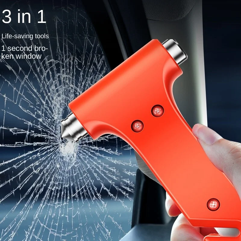 2 In 1 Car Safety Hammer Emergency Glass Breaker Cut The Seat Belt High Hardness Tungsten Steel Rescue Tool Auto Accessories