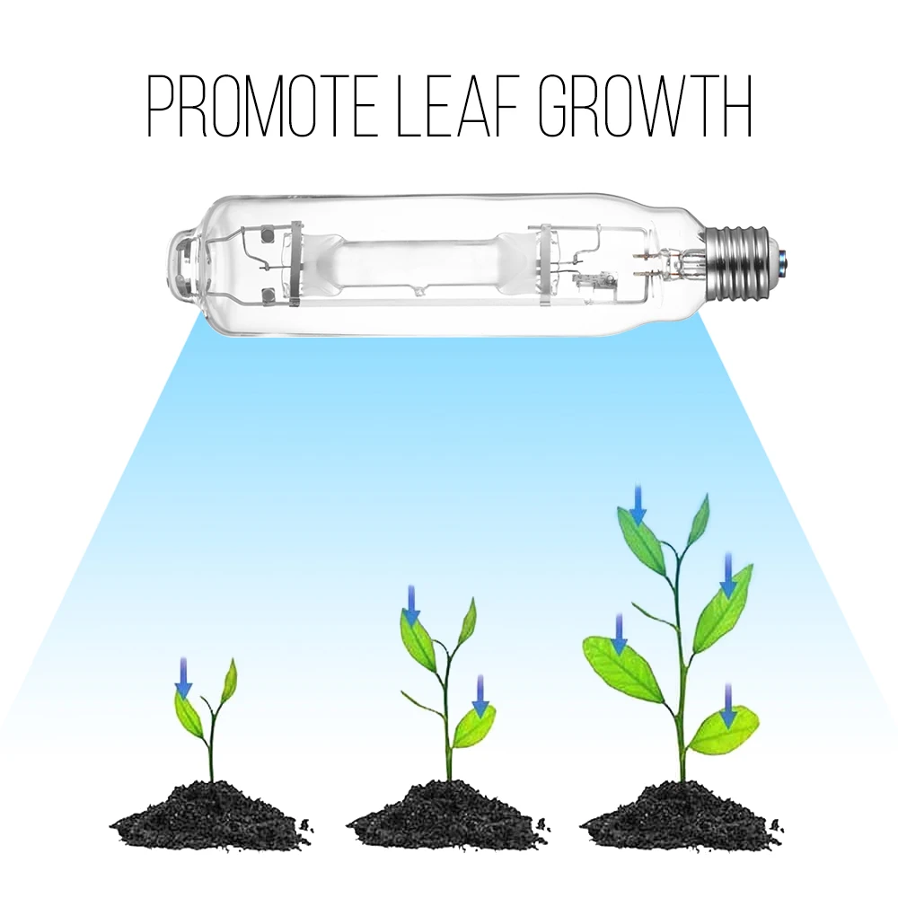 Metal Halide Bulb 1000W 6000K Vegetative Grow Light Greenhouse MH Lamp Full Spectrum Indoor Plant Growth Lights E40 Long