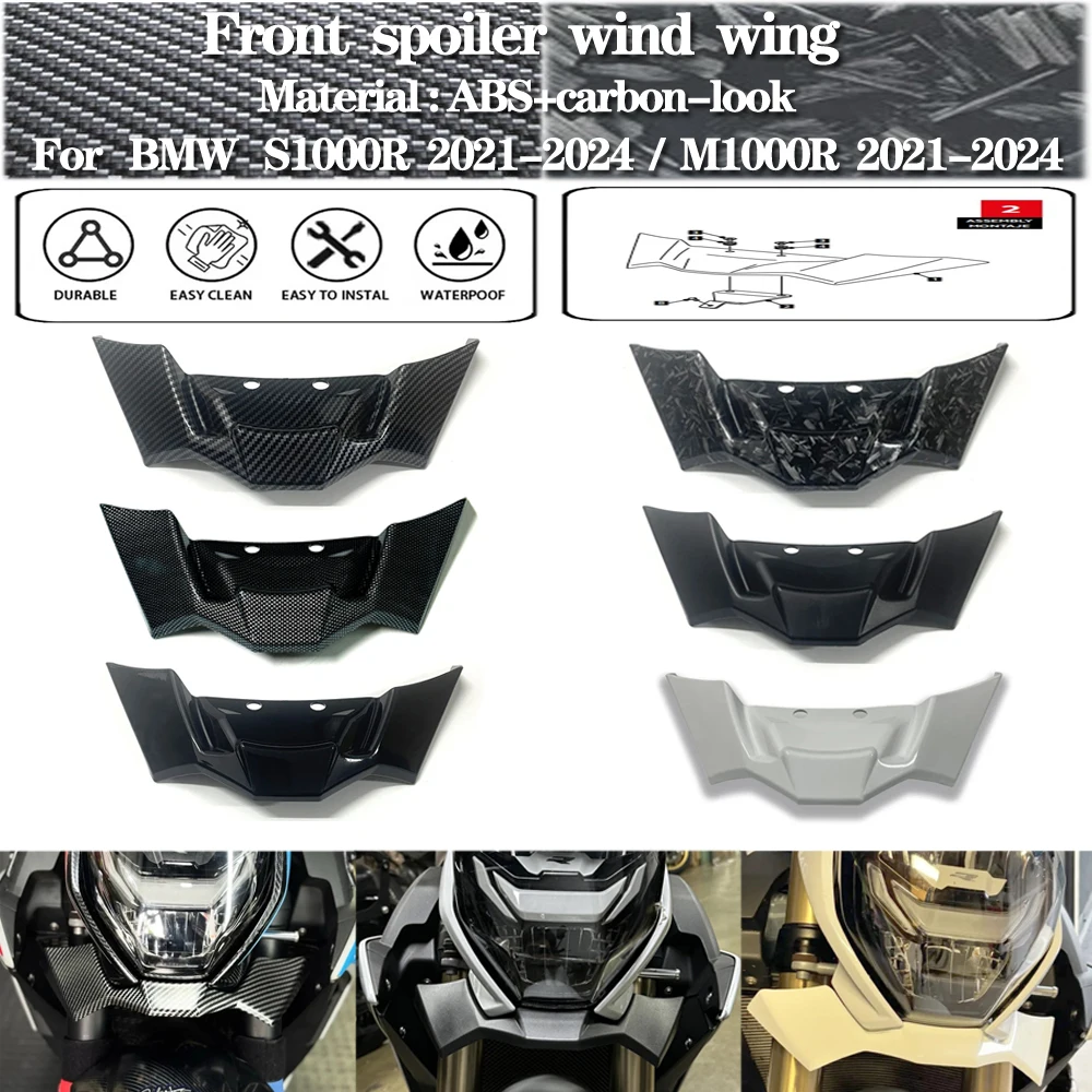 

For BMW S1000R M1000R 2021 2022 2023 2024 Motorcycle Modification Wing Fairing Downforce Naked Front Aerodynamic Spoiler Winglet