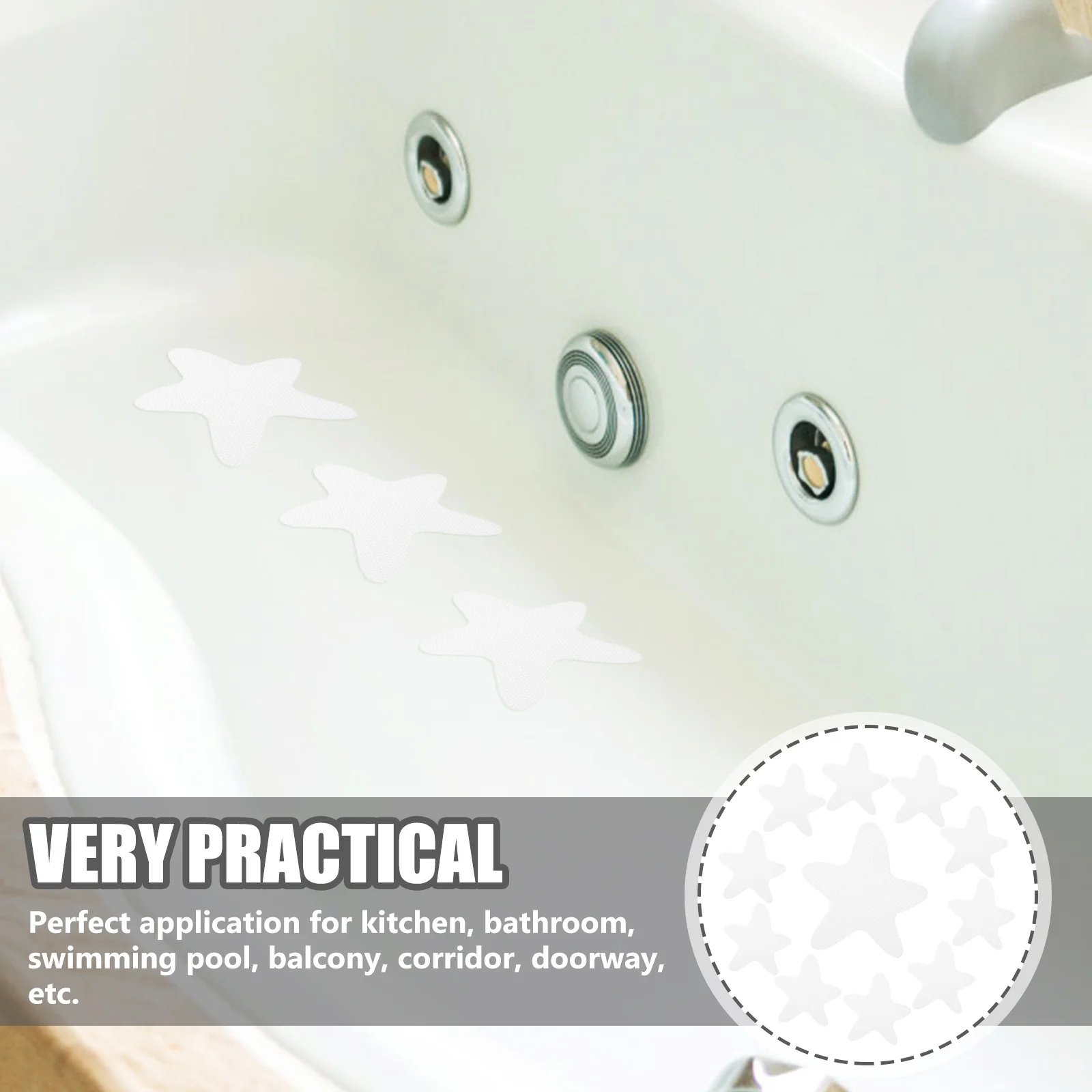 

20pcs Anti-Slip Stickers Peva Non Slip Bathtub Floor Decals For Bathroom Shower Waterproof Wear-Resistant Sea Animal Design