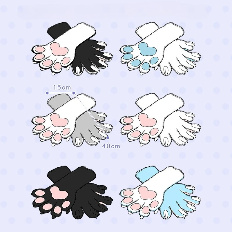 Fursuit animal claws loose parts Furui performance cos props kig series five-finger elastic close-fitting animal claws gloves image 2