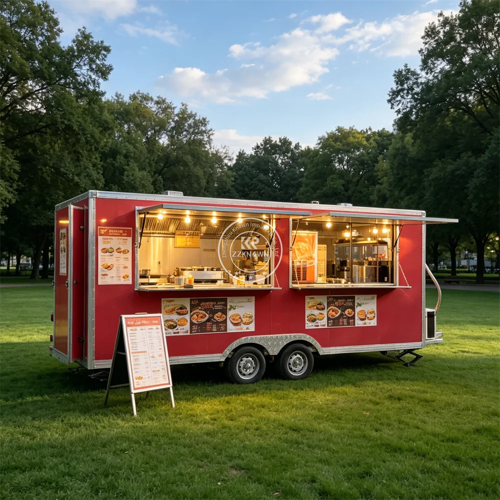 

Shawarma Food Trailers BBQ Food Kiosk Mobile Kitchen Coffee Cart CE DOT Certified Pizza Food Truck Fully Equipped