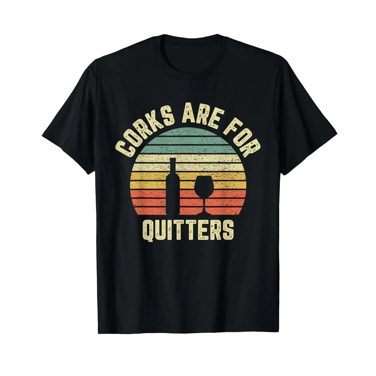 Funny Wine T Shirt Corks are for Quitters Idea vintage Washed Casual Unisex fashion Stylish designer clothes streetwear