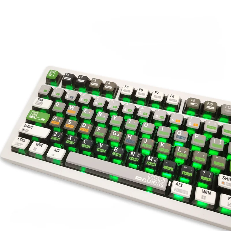 

Chemical Element Mechanical Keycap Four sided Transparent ASA Profile Compatible Keyboard 75/87/98/104 pbt 키캡