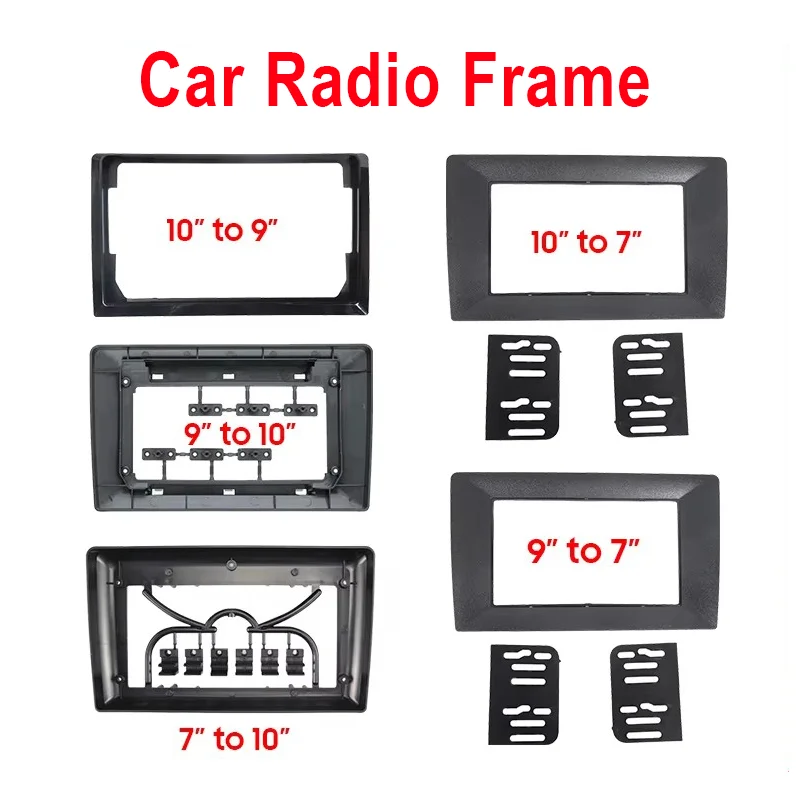 9 10 Inch to 7, 9 to 10 Inch Car Radio Frame Car Radio Switch Frame Suitable for All Auto Models Car Radio Fascia Convert Frame