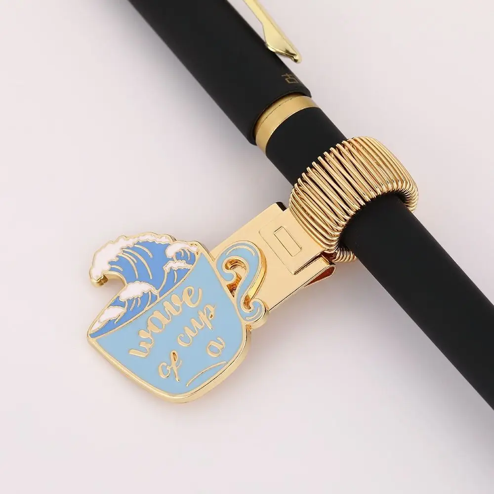Portable Metal Metal Pen Holder Cartoon Retro Paper Fix Clips Journal Clip Student