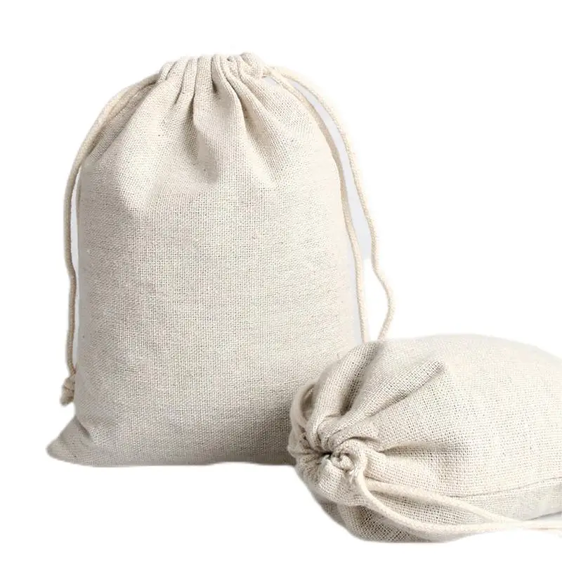 100pcs cotton drawstring jewerly bag size 12*15cm cotton dust bag for gift storage and packaging