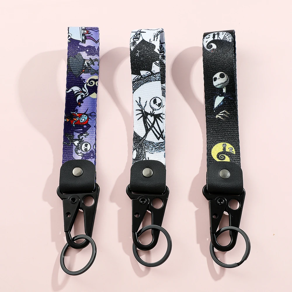 Disney The Nightmare Before Christmas Lanyard Keychains Women Horror Keychains for Men Accessories Car Keychain Keys Holder