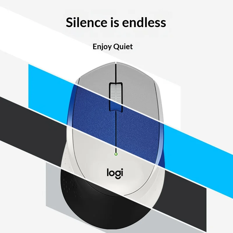 Logitech M330 Silent Plus Wireless Mouse 2.4G Nano Receiver Reduce 90% Click Noise Right Hand Ergonomic 24M Battery Office Mice