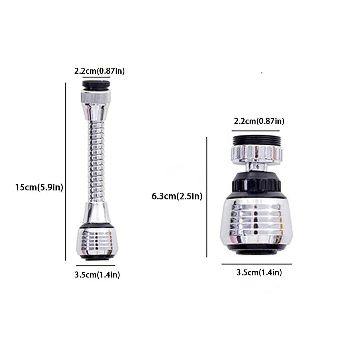 Kitchen Stainless Steel Faucet Sprinkler Water-saving Device Lengthening Rotating Splash Proof Sprinkler Spray Extender Bubbler