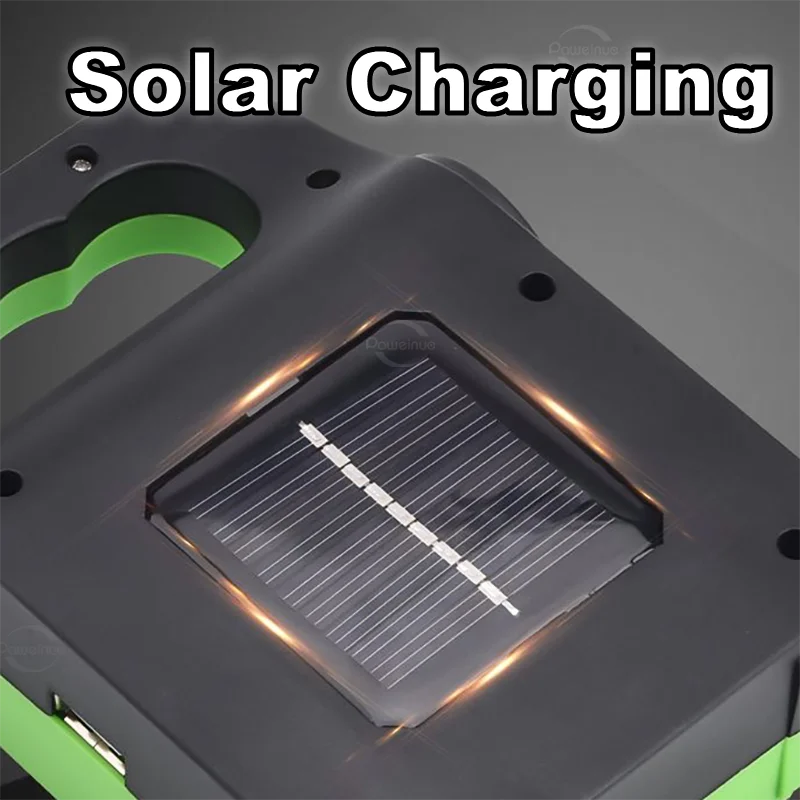 Solar Outdoor Searchlight Rechargeable High Power LED Flashlight Strong Light Camping Tent Lamp Powerful Portable Torch Lantern