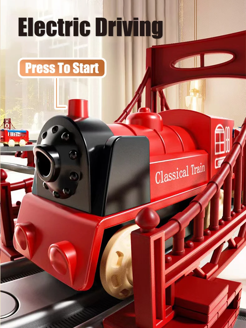 Electric Assembling Rail Train Boy Educational Simulation Model Set Christmas Birthday Gift Train Track Toys