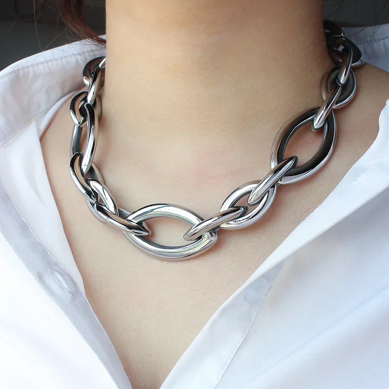 

Stainless Steel Necklace Fashion Classical Link Gold Chains Jewelry Long Chain pendants Choker Necklaces gothic gift laser logo