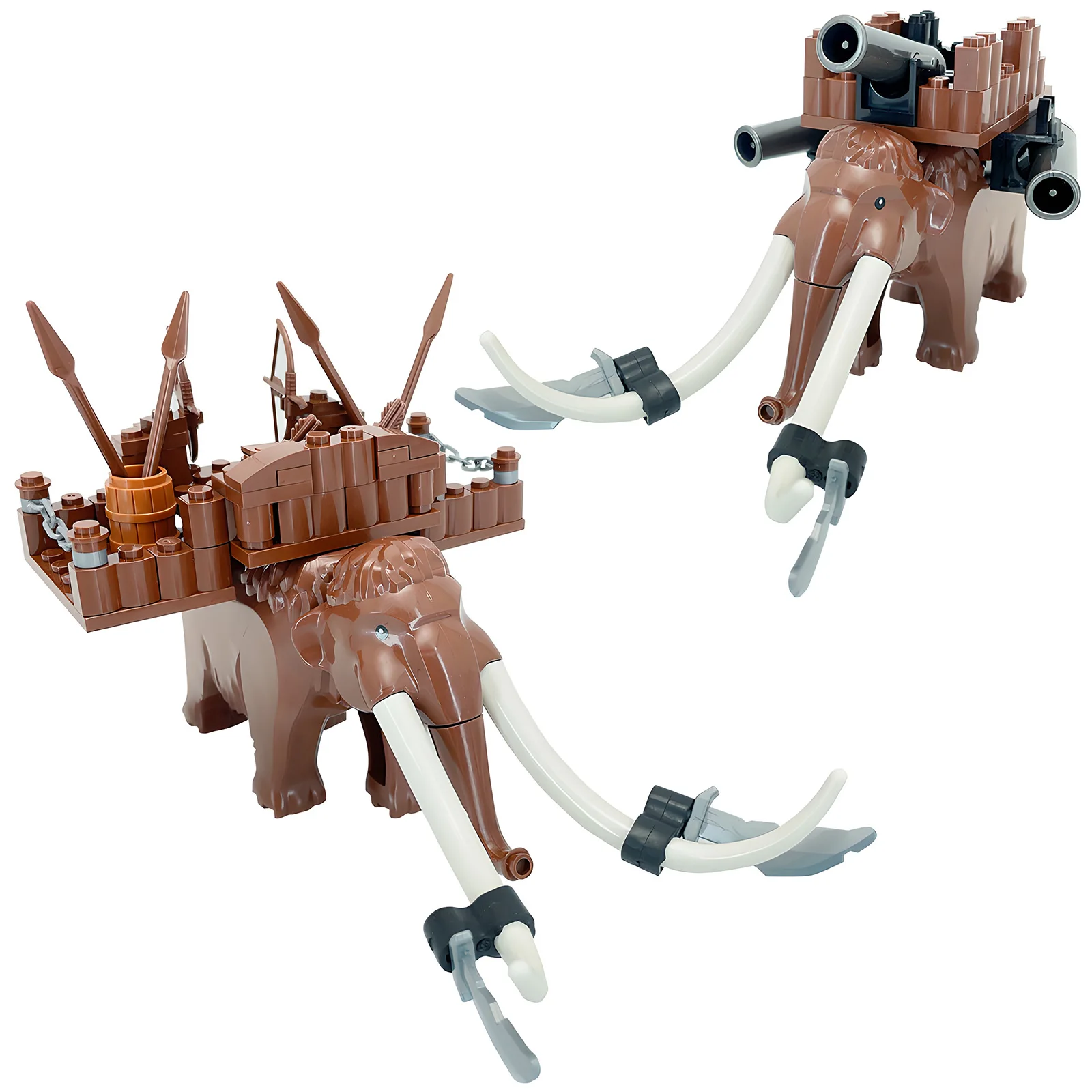 

MOC строительные блоки из мелких частиц, животные, шерстяной мамонт, средневековое оружие, сцена, серия, военное крепление на слоне, песочный стол, военный