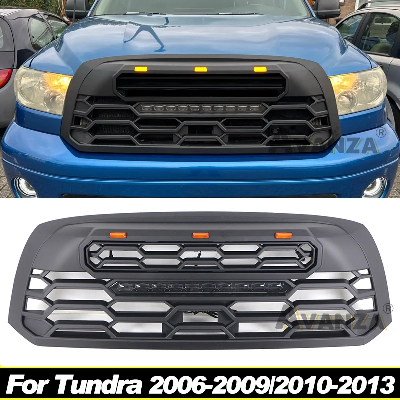 

Grill front bumper grille modification accessories decoration Racing grill with LED lights for Tundra 2006-2009/2010-2013