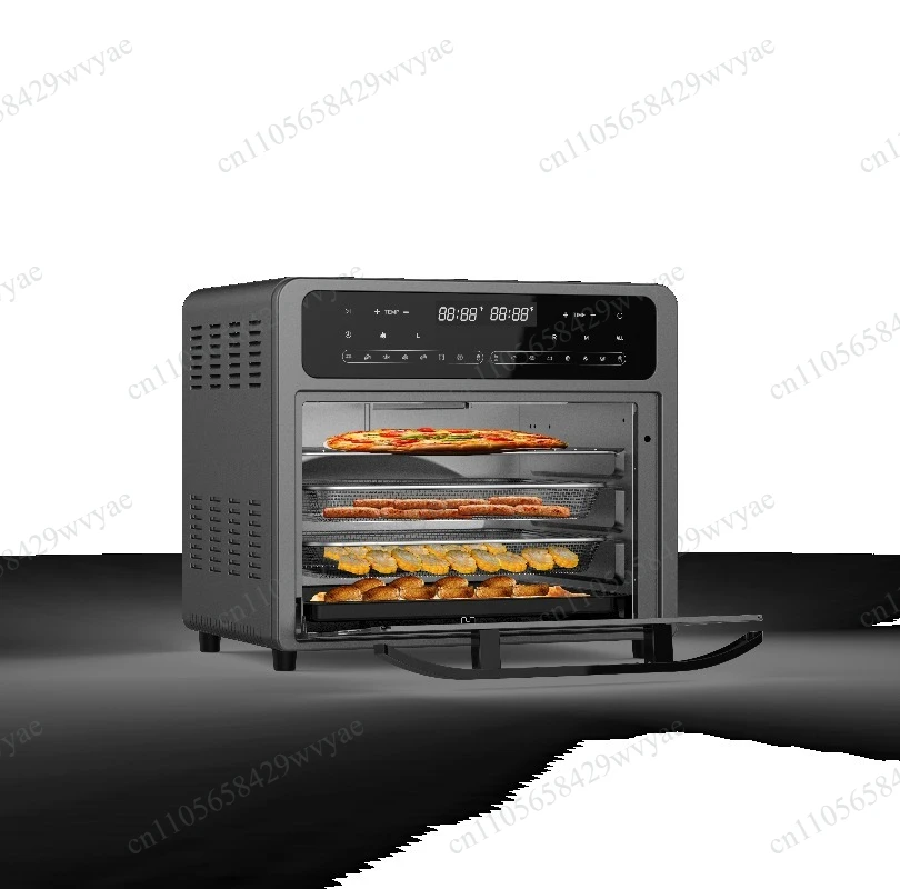 24L Stainless Steel Digital Air Fryer Oven Dual Zone 2 Baskets With Independent Cooking Zones