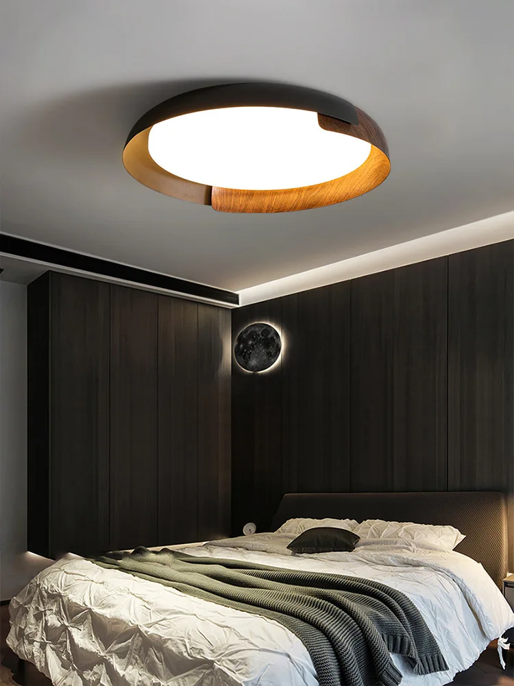 

Simple and modern log wabi-sabi wind Nordic ceiling light luxury room master bedroom lamp living room ceiling lamps