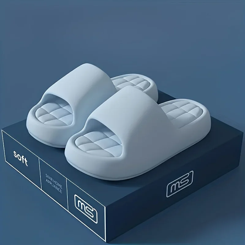 Men Cloud Slippers EVA Thick Platform Slides Soft Pillow Feel Non Slip Indoor Home Sandals Summer Outdoor Beach Shower Slides