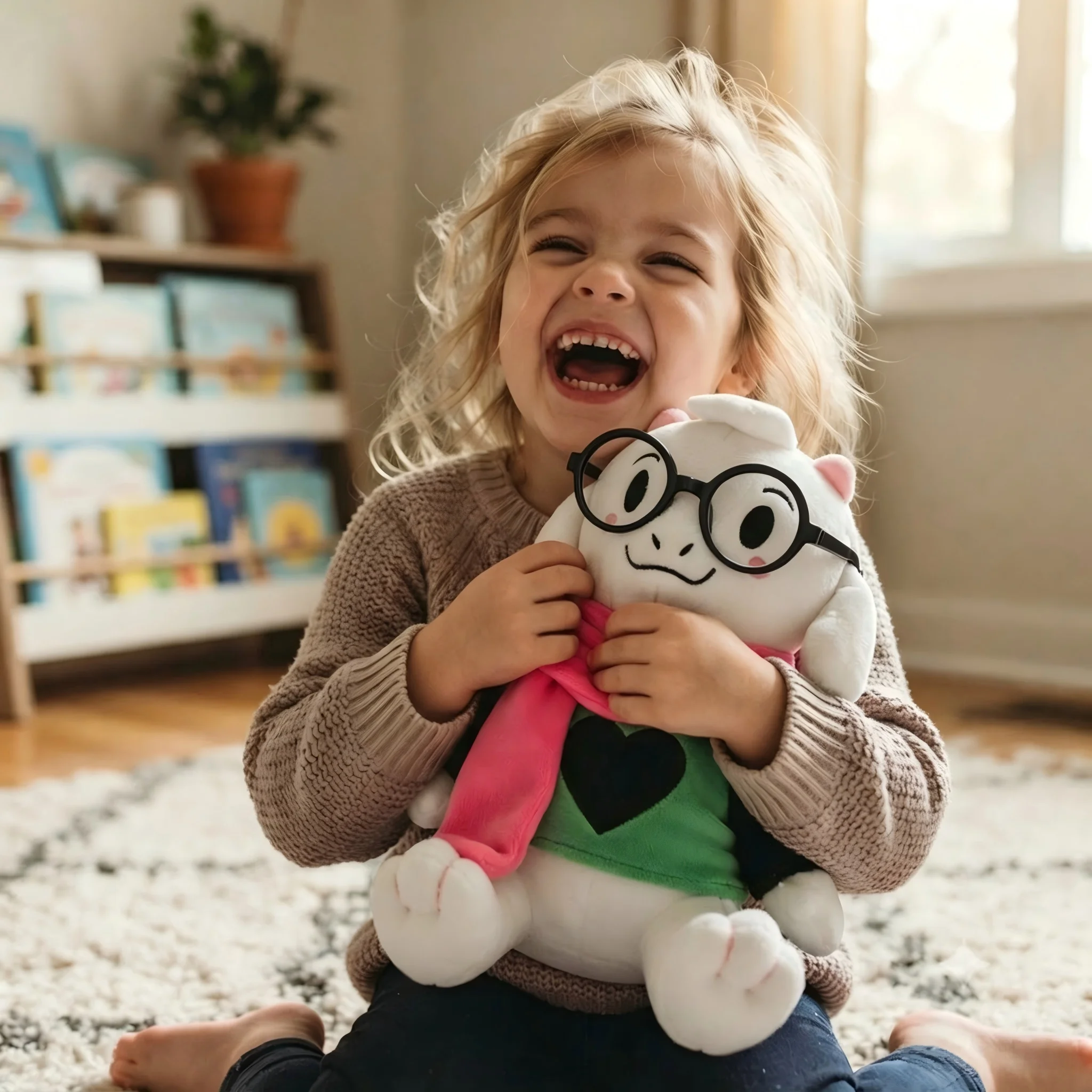 TreasuringU Cute Goat Plush Toy Soft Cartoon Stuffed Animal Doll Kawaii Plushie Kids Birthday Halloween Christmas Holiday Gift