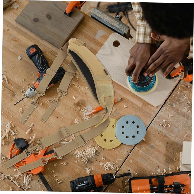 ABLK 電気技師ツールベルトサスペンダー建設男性ツールオーガナイザーアタッチメントループ多用途