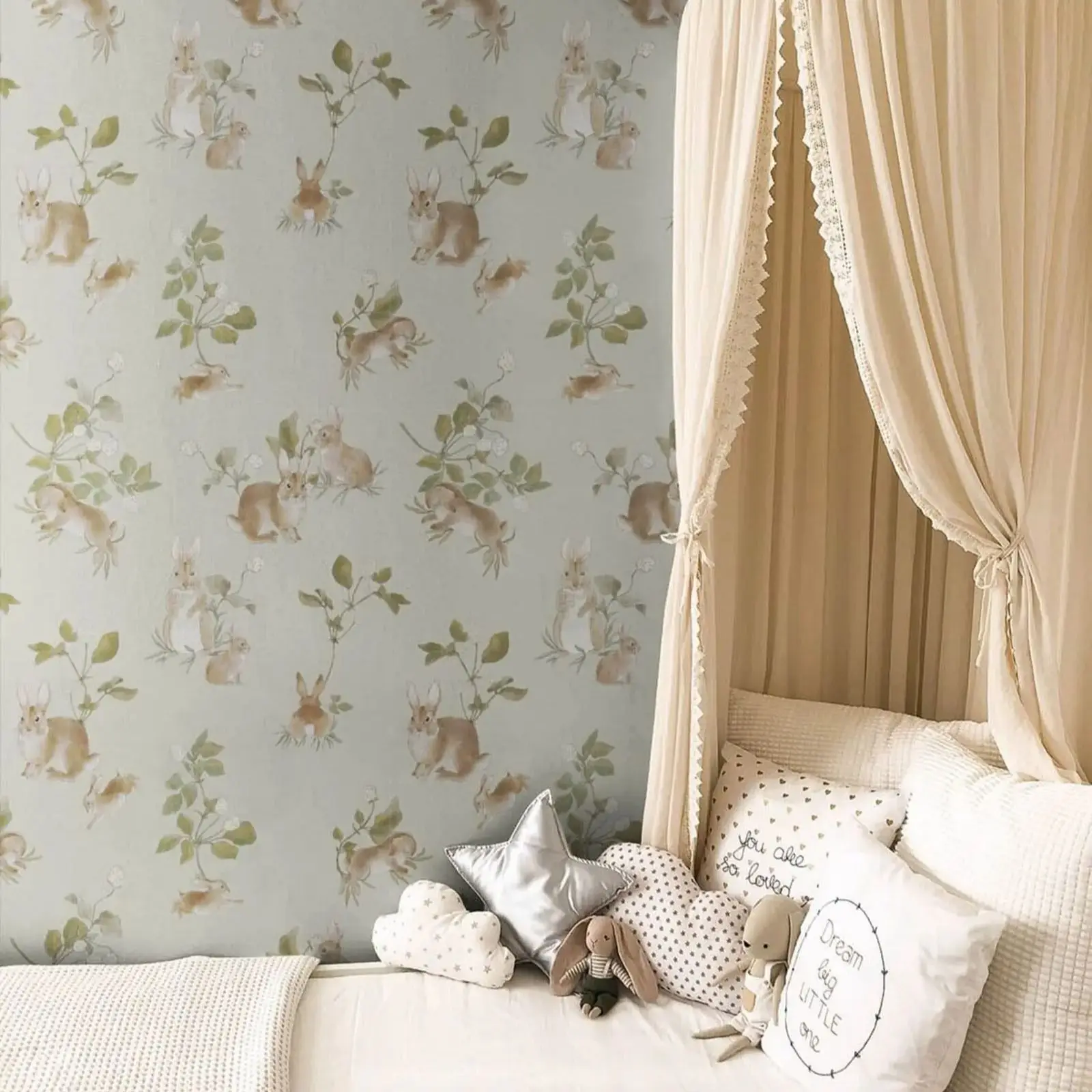 

Винтажные обои с кроликами, самоклеящиеся, в стиле бохо, для декора детской комнаты, из самоклеящейся или традиционной нетканой бумаги.