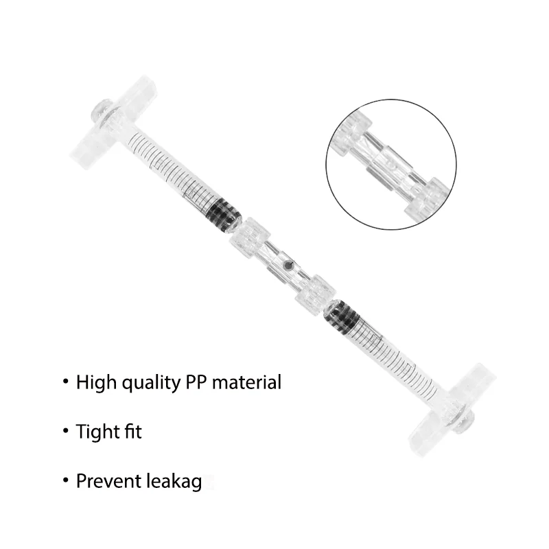 Luer Thread Connector Pp Material Transparent Syringe Double-Way Connector Easy And Durable Use In Sterile Environment Drug Guid