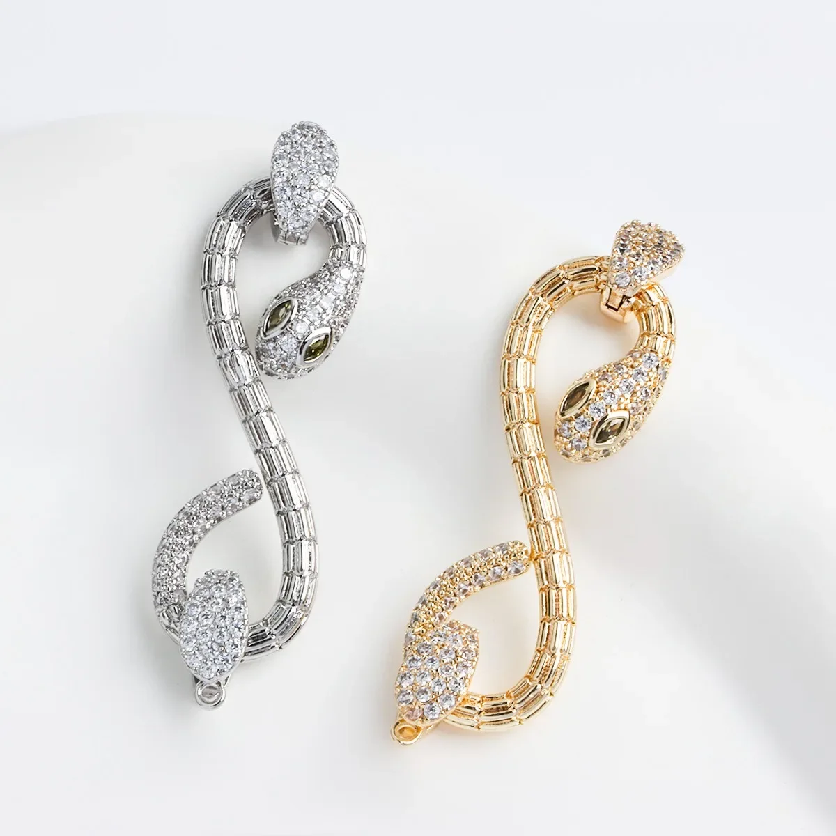 

18K Gold Plated with Opal Serpentine Buckle 8-character Buckle Necklace Bracelet Connecting Buckle End Buckle DIY Accessories