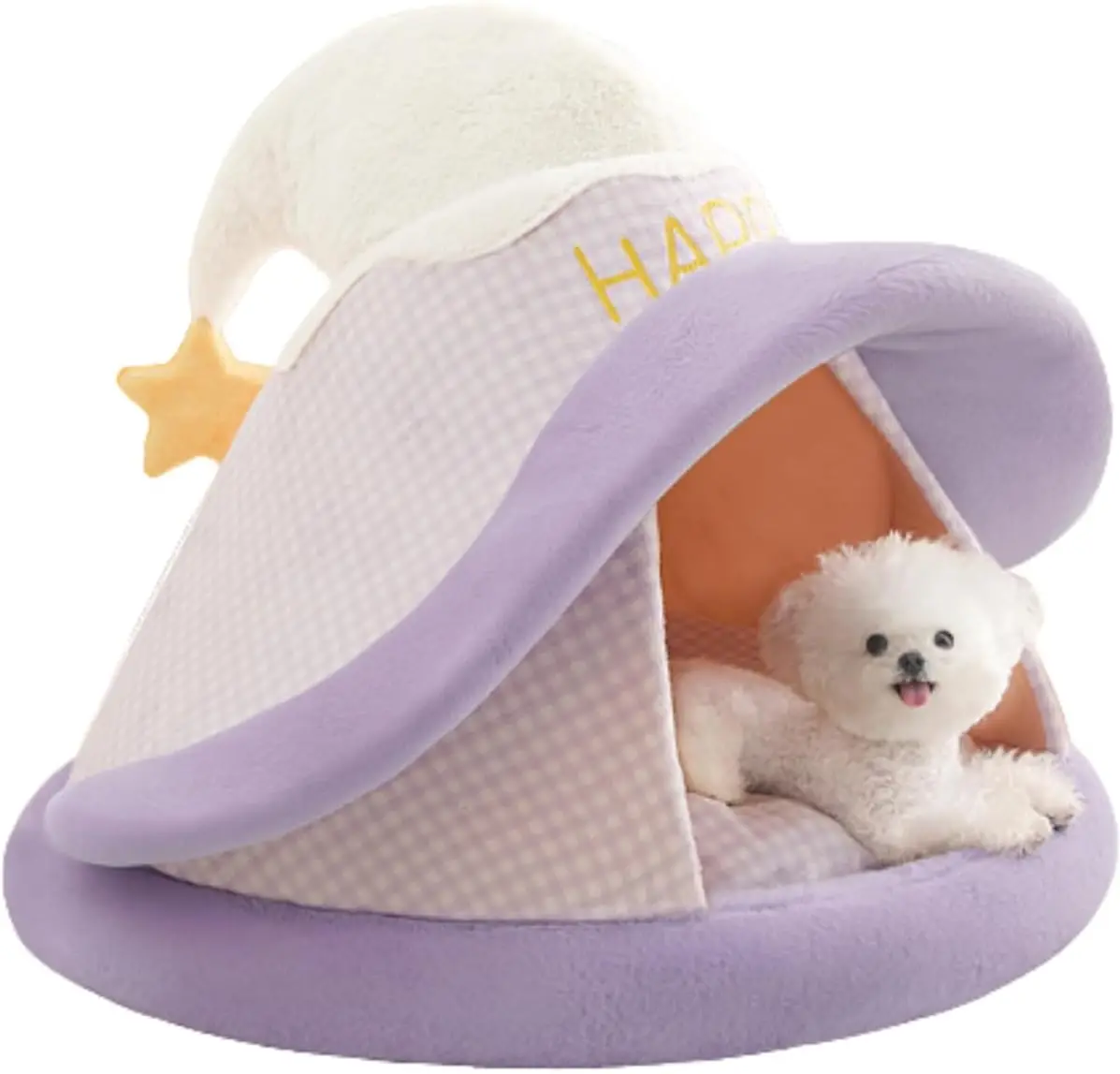 Cat Bed for Indoor Cats, Cute Magic Hat Tent, Warm Enclosed Dog House, Ultra-Soft Plush Pet Cave with Removable Washable Cushion