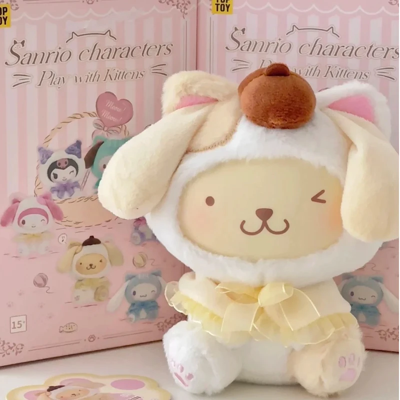 TOP TOY Sanrio Family Cute Cat Series Plush Keychain Blind Box Kawaii Stuffed Doll Desktop Ornament For Fans view 4