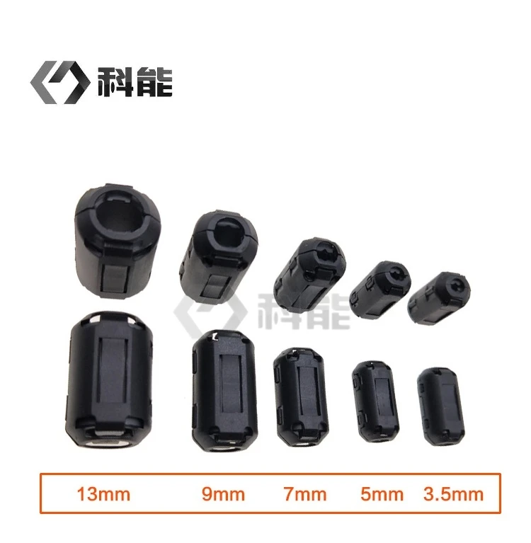 100pcs Buckle-type magnetic ring data line clip-on magnetic ring with shell anti-interference filter square magnetic ring